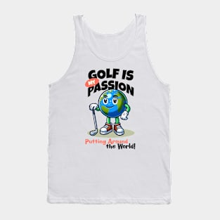 Planet Earth Playing Golf Tank Top